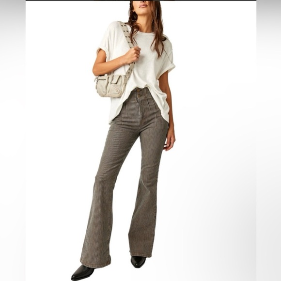 Free People Denim - FREE PEOPLE Women's Jayde Flare Jeans size 29 train car stripe NWT